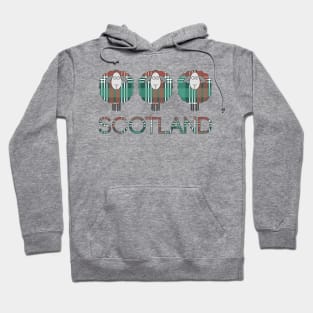 Trio of Scottish Christmas Tartan Patterned Sheep Hoodie